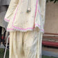 Yellow Striped Kurta Farshi Pant Set