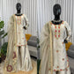 Zapan Satin Silk Sharara Set With Thread Work