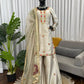 Zapan Satin Silk Sharara Set With Thread Work