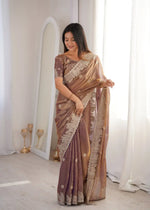 Zari Bordered Shimmer Saree