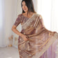Zari Bordered Shimmer Saree
