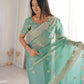 Zari Bordered Shimmer Saree