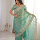 Zari Bordered Shimmer Saree