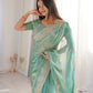 Zari Bordered Shimmer Saree