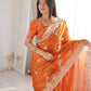 Zari Bordered Shimmer Saree