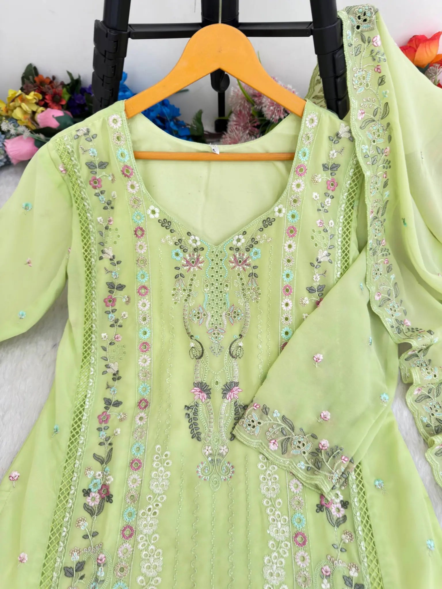 Zari Embroidered Georgette Suit