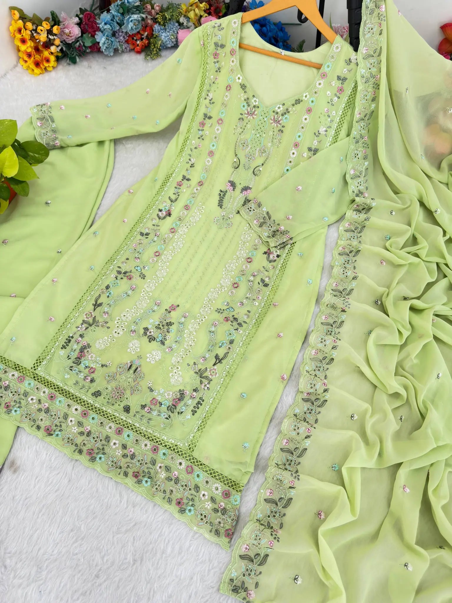 Zari Embroidered Georgette Suit