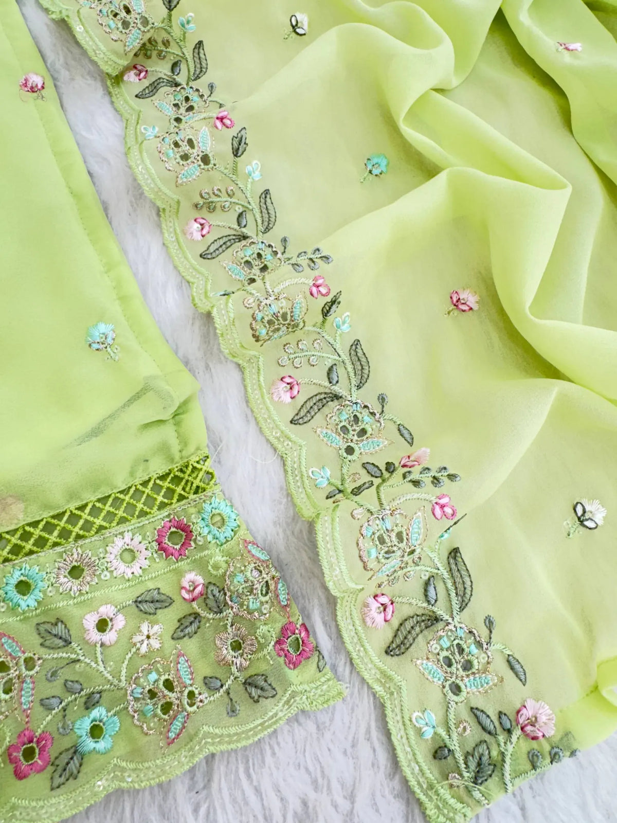 Zari Embroidered Georgette Suit