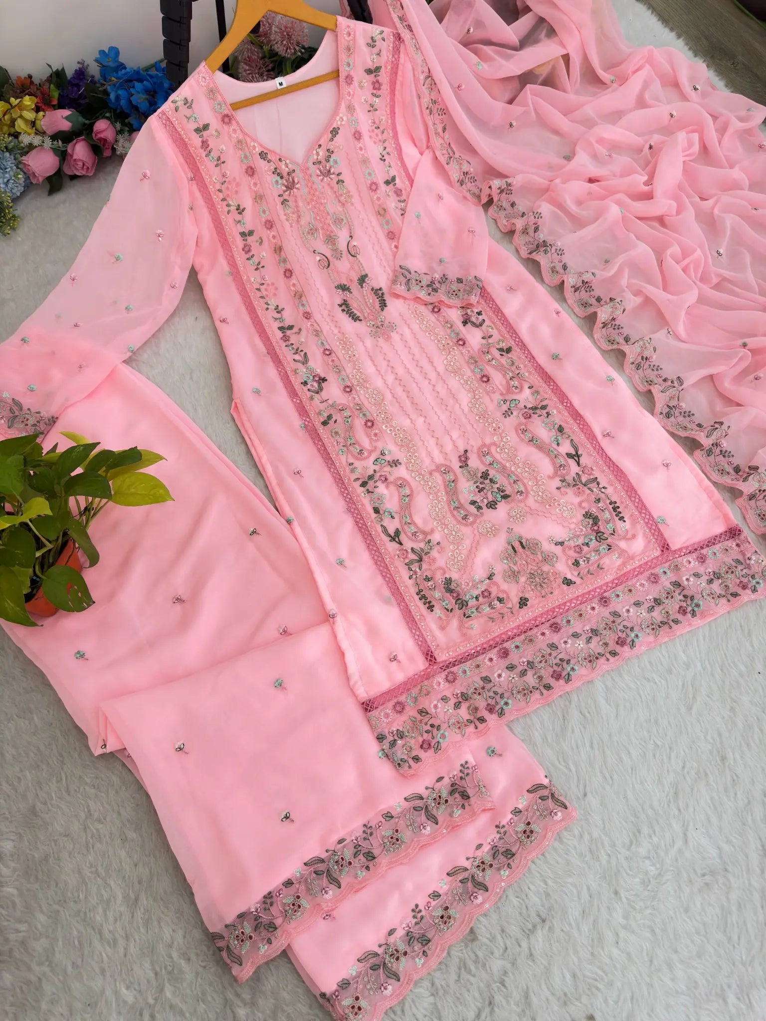 Zari Embroidered Georgette Suit