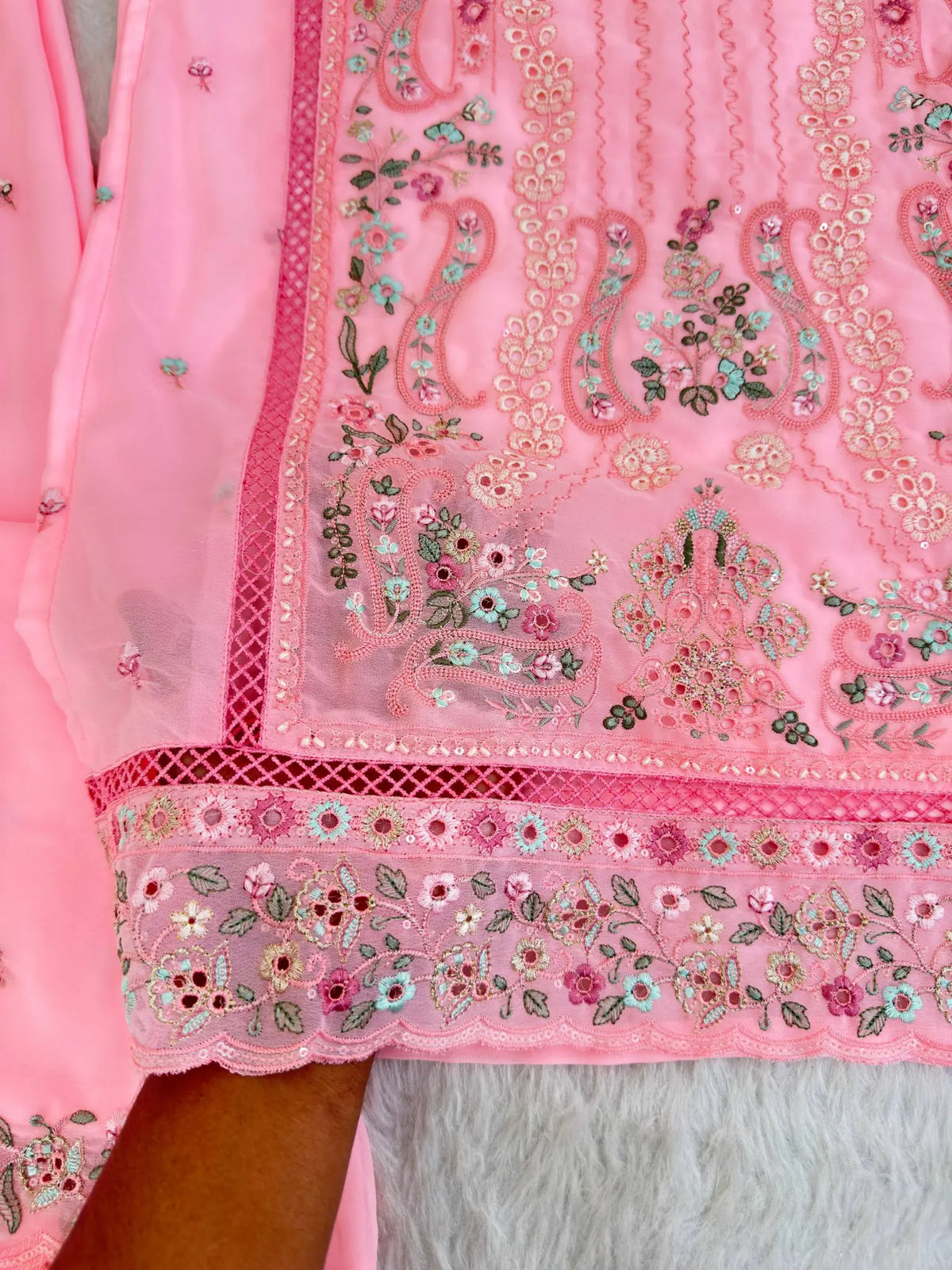 Zari Embroidered Georgette Suit