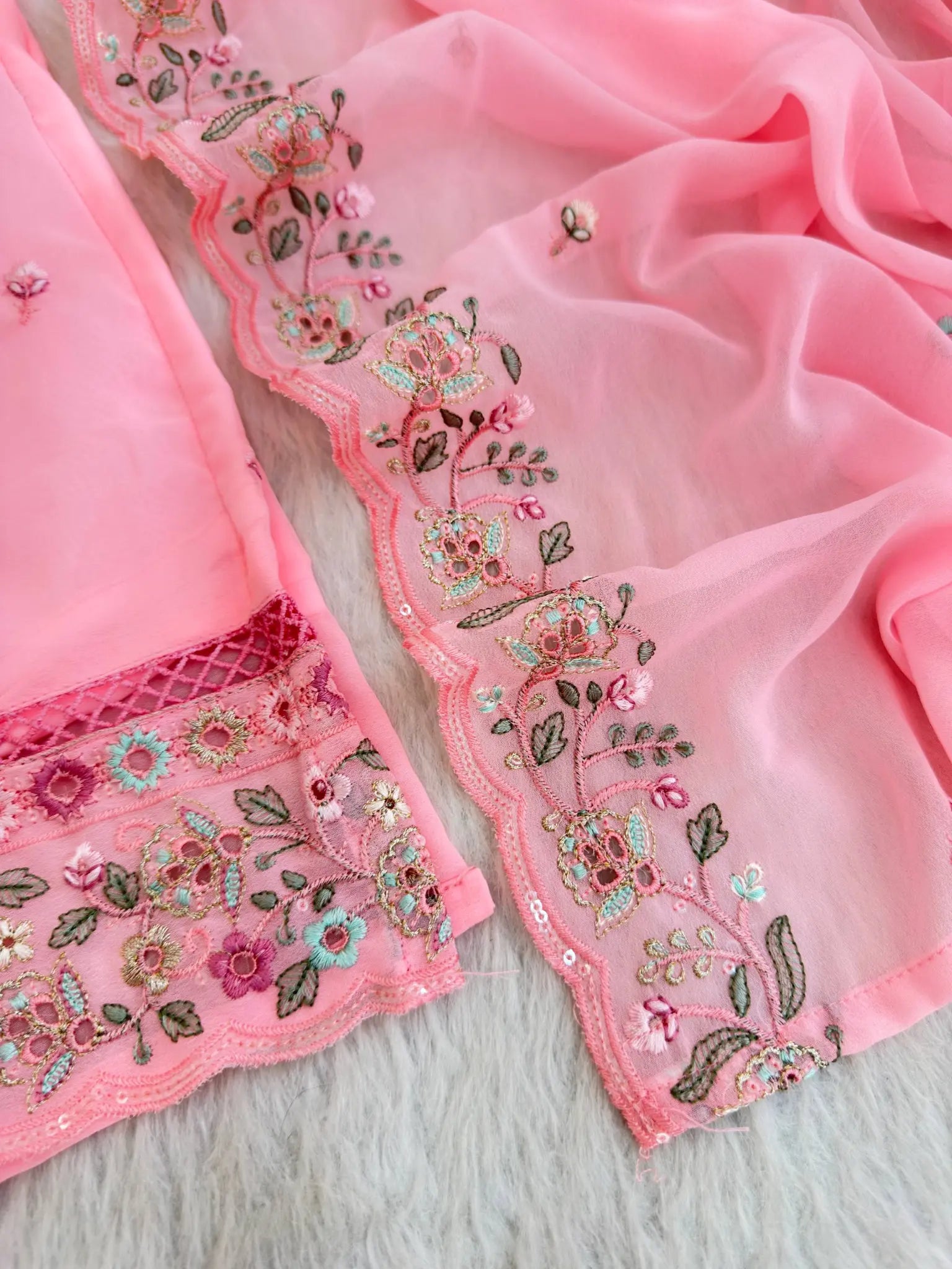 Zari Embroidered Georgette Suit
