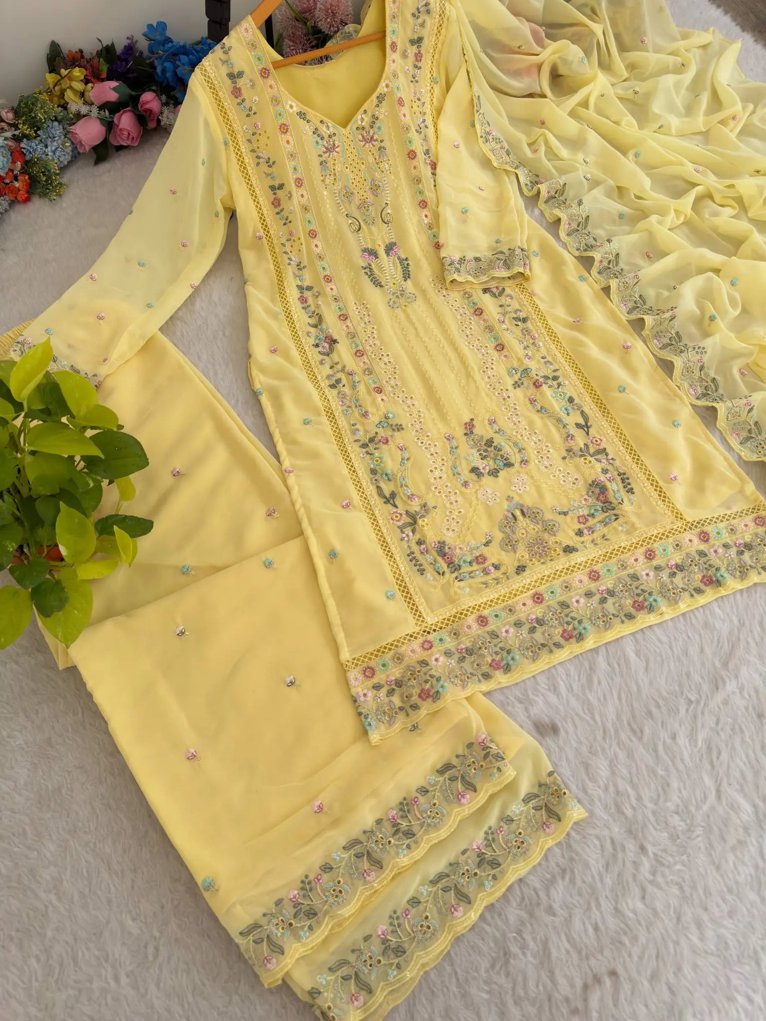 Zari Embroidered Georgette Suit
