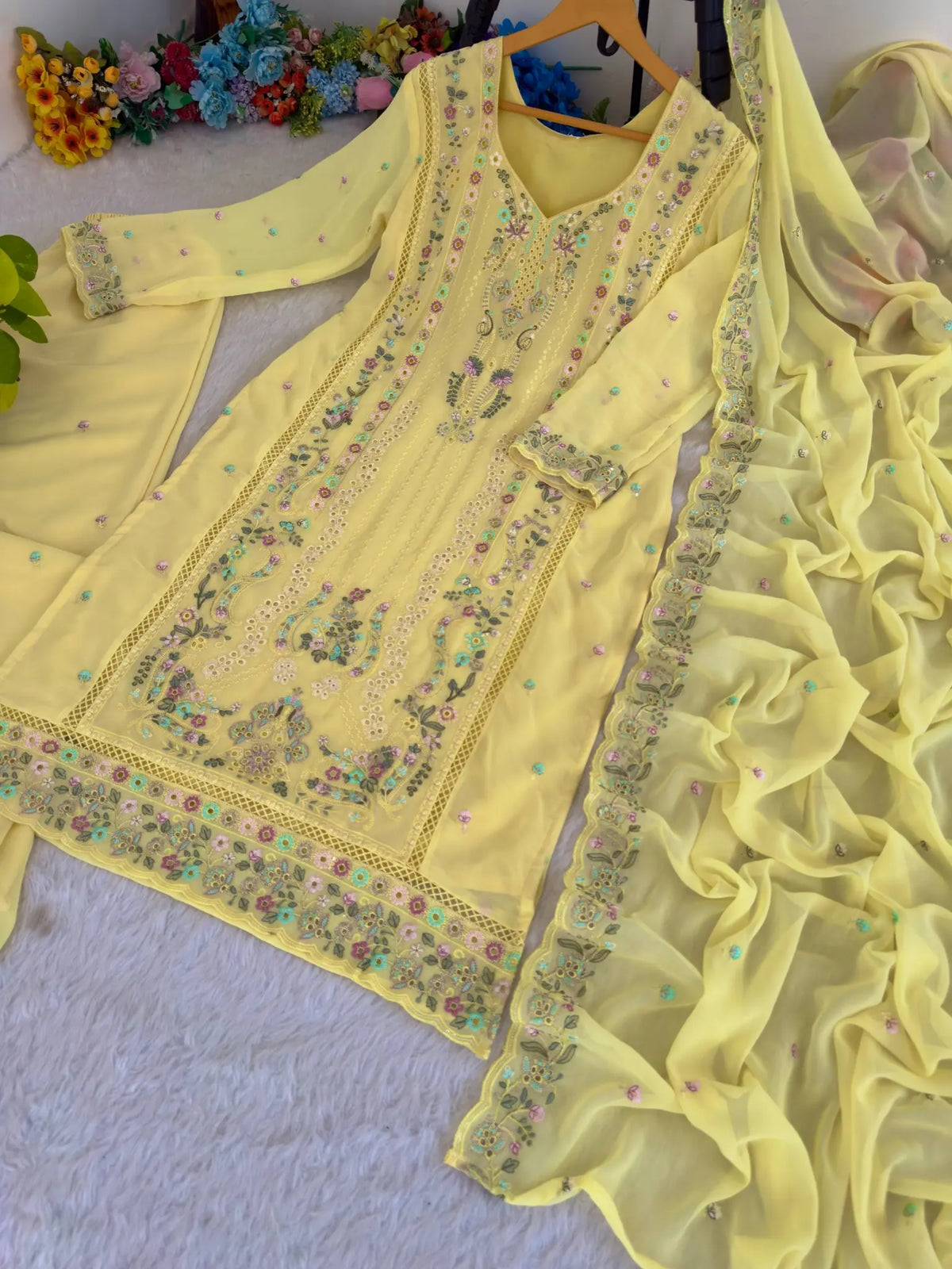 Zari Embroidered Georgette Suit