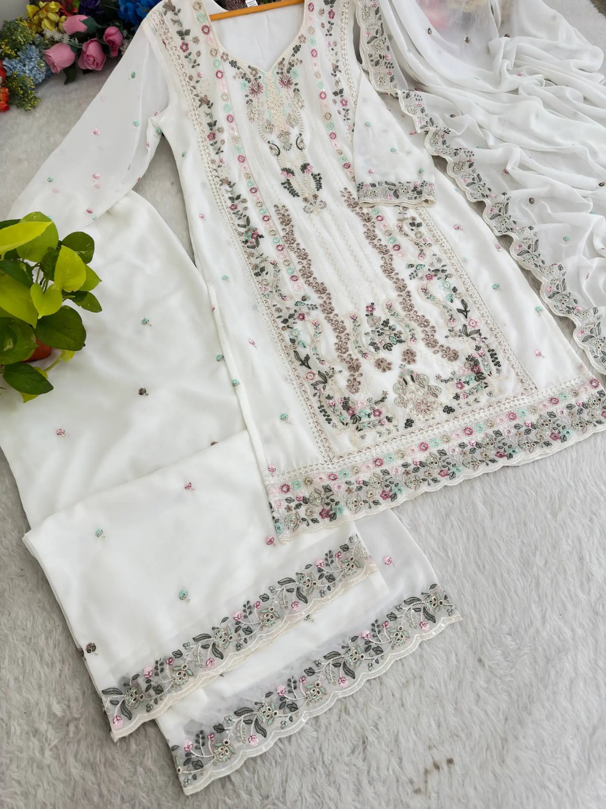 Zari Embroidered Georgette Suit