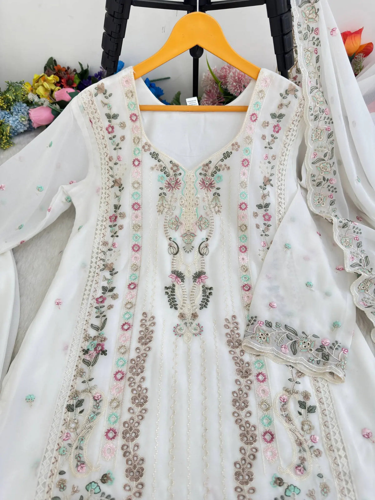 Zari Embroidered Georgette Suit