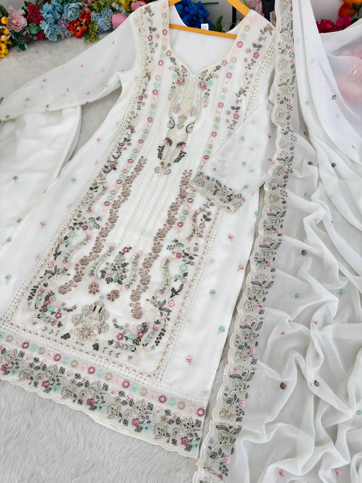 Zari Embroidered Georgette Suit