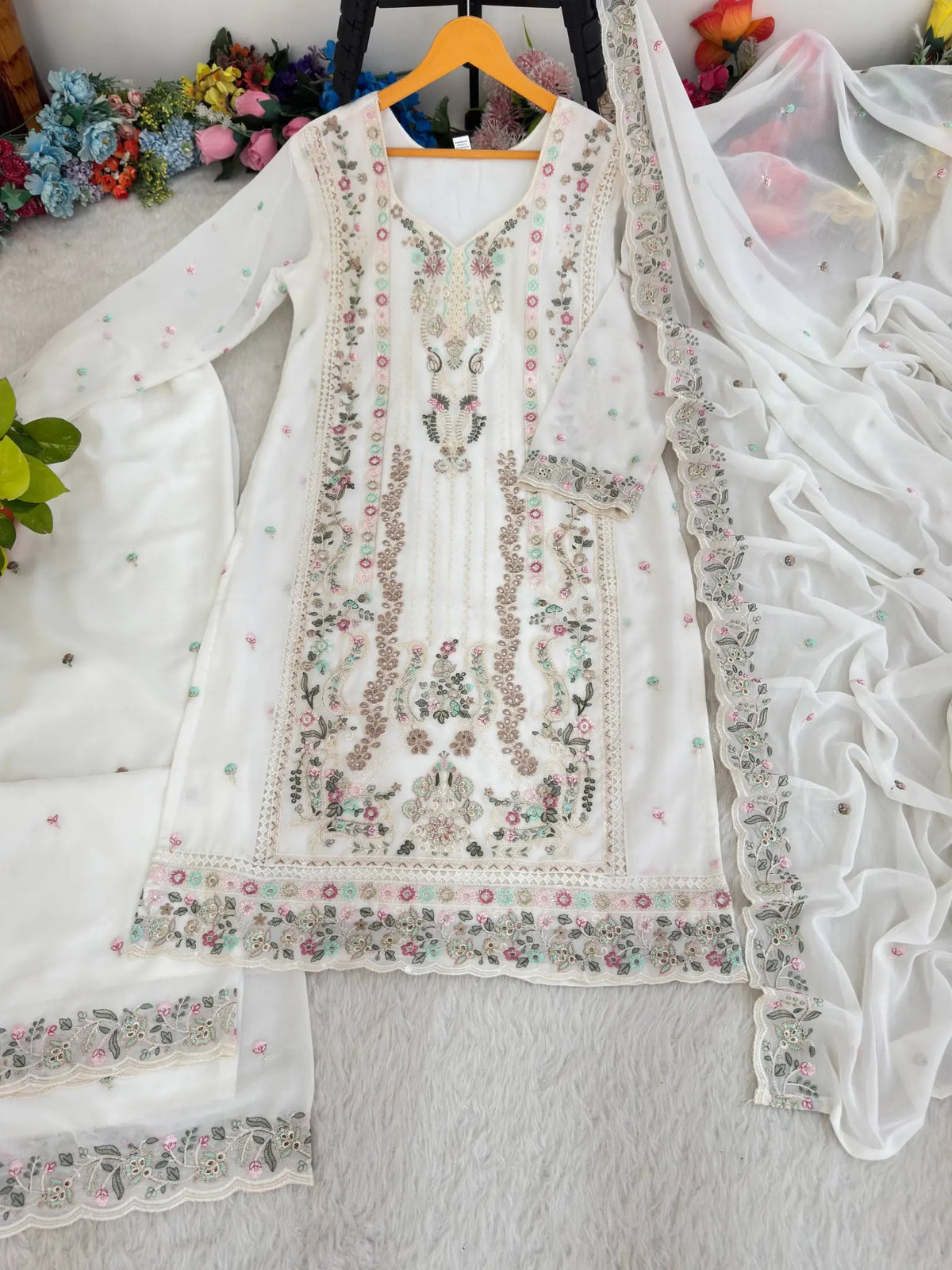 Zari Embroidered Georgette Suit