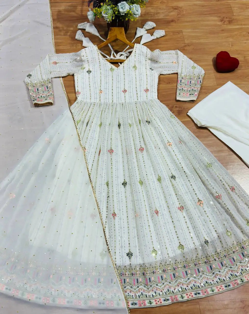 Zari Sequin Anarkali Gown