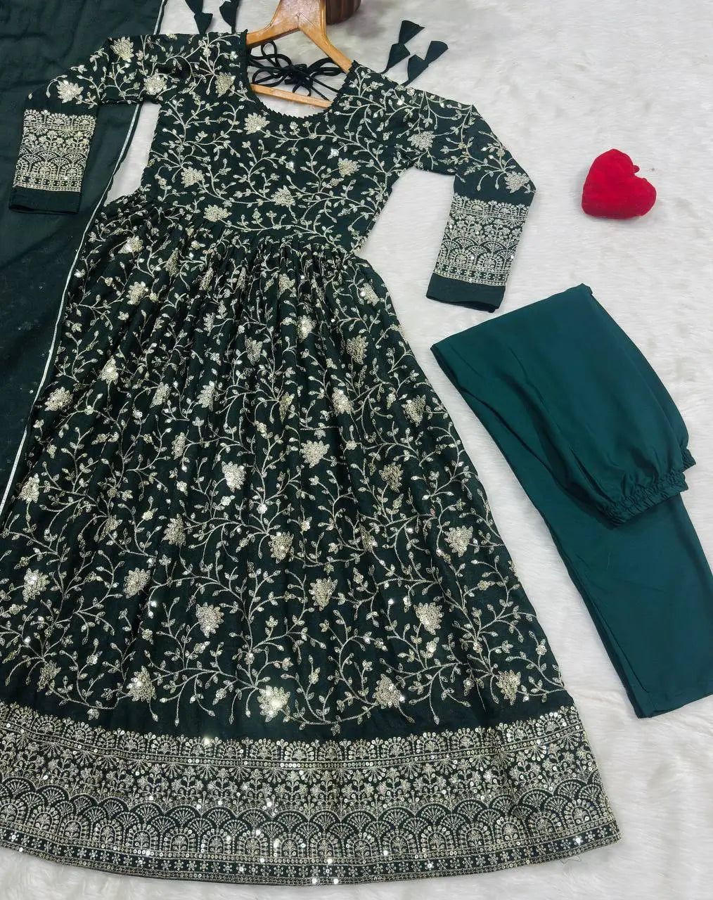 Zari Sequin Anarkali Gown
