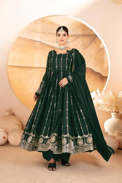 Zari Sequin Anarkali Gown