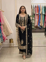 Zari Sequin Embroidered Palazzo Suit