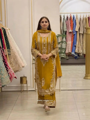 Zari Sequin Embroidered Palazzo Suit