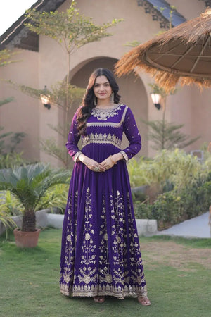 Zari Sequin Flared Gown