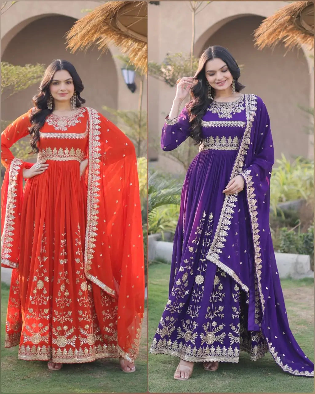 Zari Sequin Flared Gown