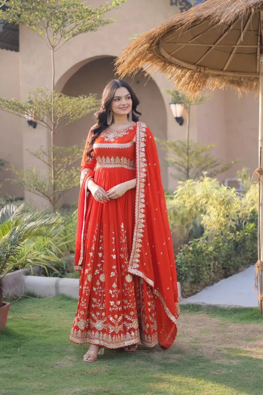 Zari Sequin Flared Gown