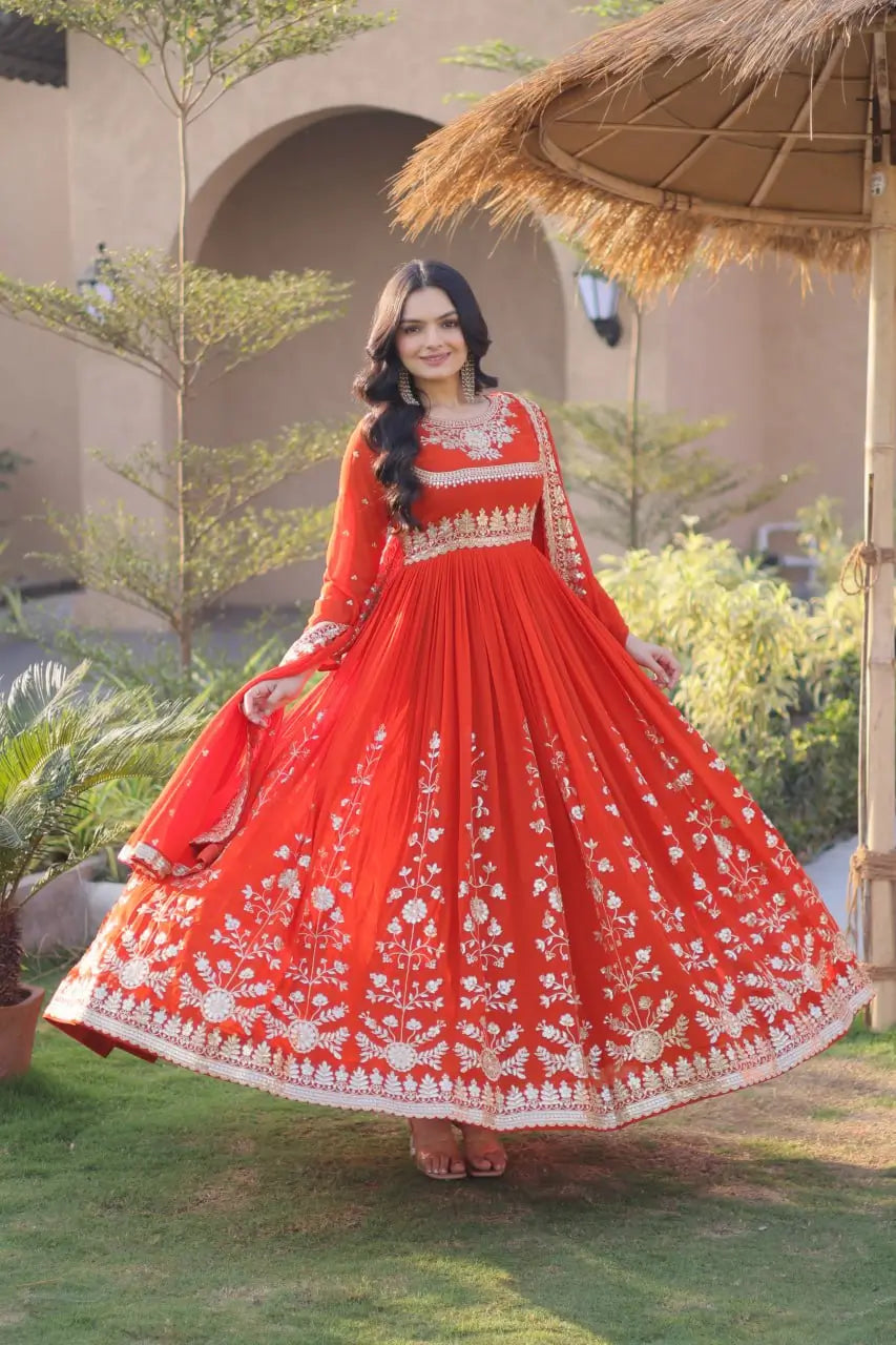 Zari Sequin Flared Gown