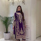 Zari Sequin Georgette Embroidered Palazzo Suit