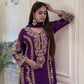 Zari Sequin Georgette Embroidered Palazzo Suit