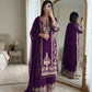 Zari Sequin Georgette Embroidered Palazzo Suit