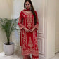 Zari Sequin Georgette Embroidered Palazzo Suit