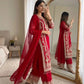 Zari Sequin Georgette Embroidered Palazzo Suit