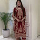Zari Sequin Georgette Embroidered Palazzo Suit