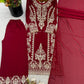 Zari Sequin Georgette Embroidered Palazzo Suit