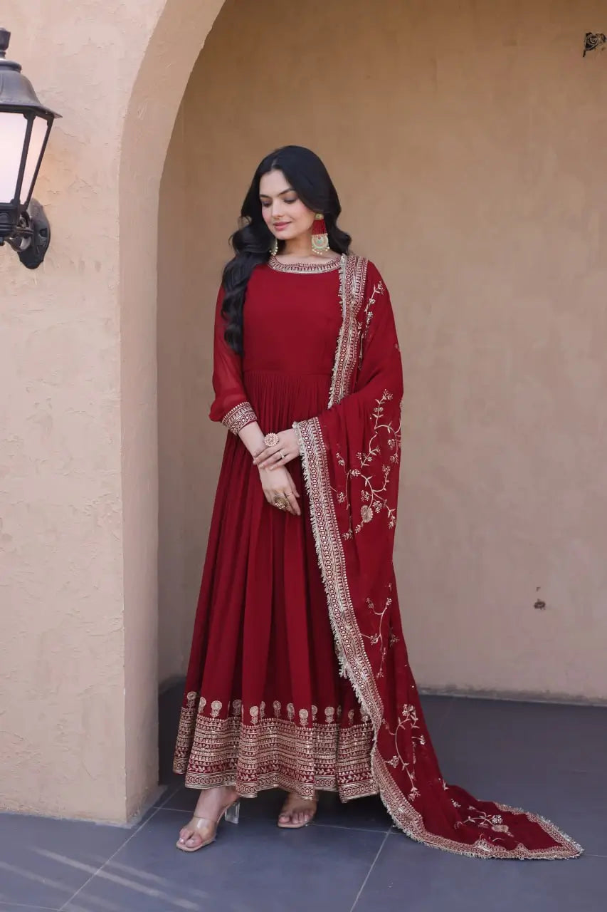 Zari Sequin Kali Anarkali