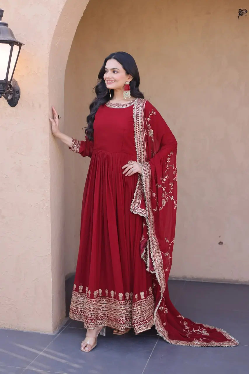 Zari Sequin Kali Anarkali