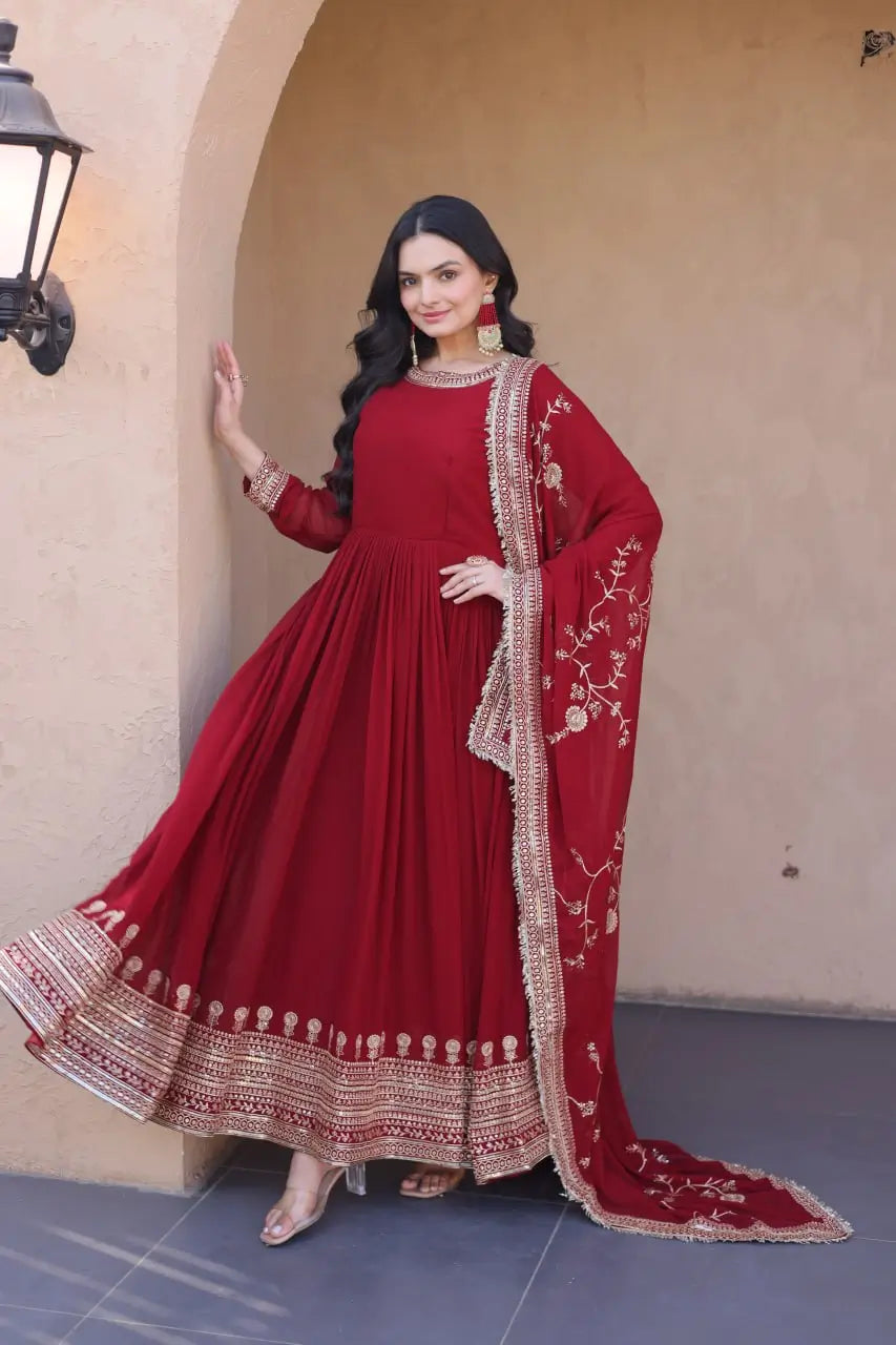 Zari Sequin Kali Anarkali