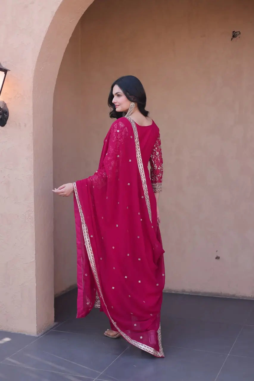 Zari Sequin Kali Anarkali