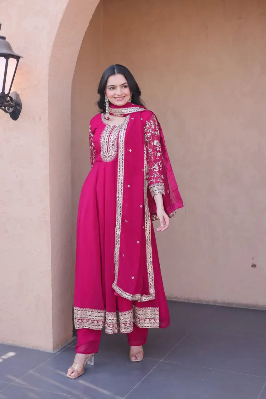 Zari Sequin Kali Anarkali