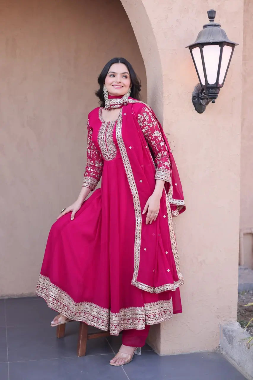 Zari Sequin Kali Anarkali