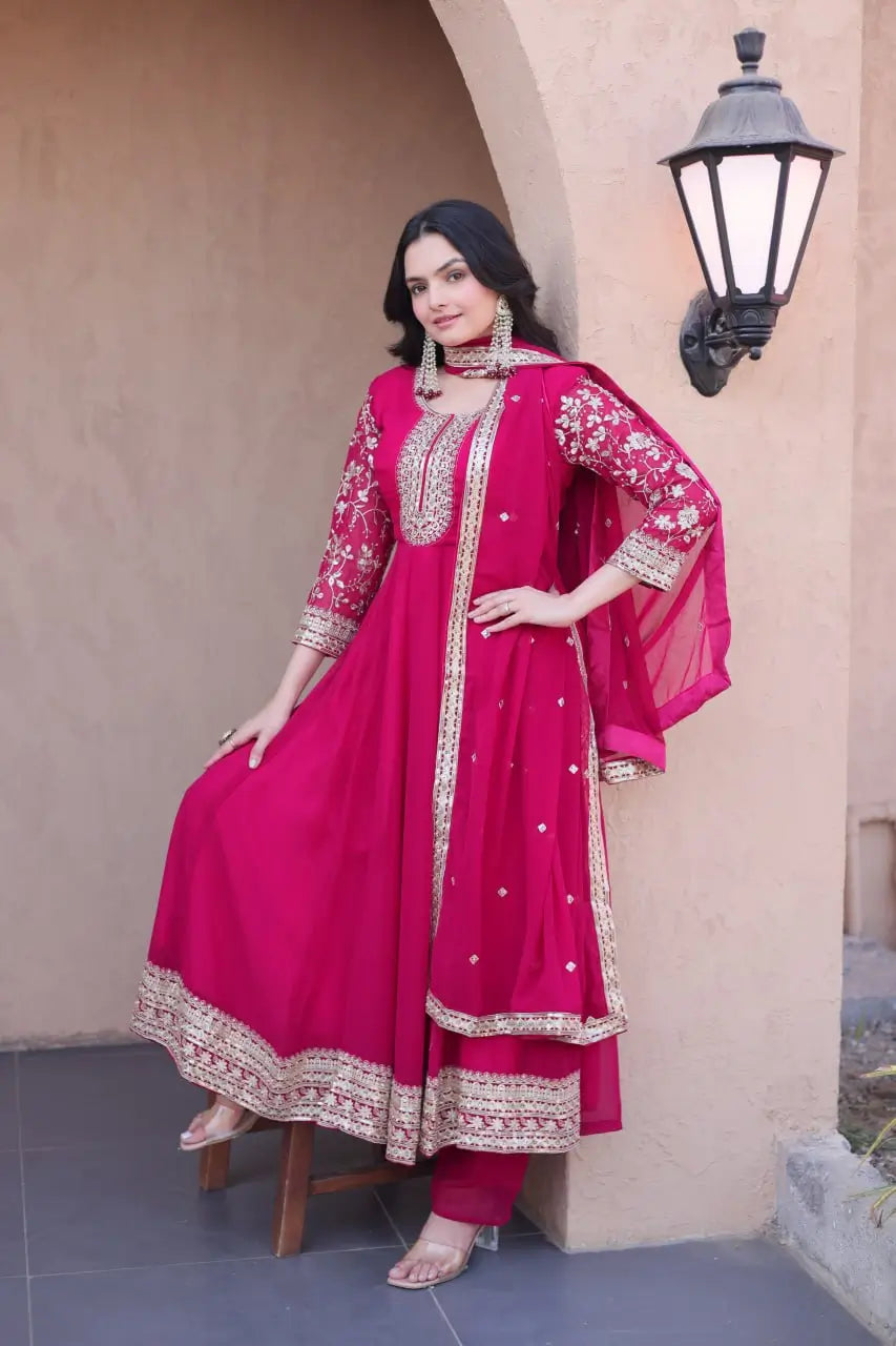 Zari Sequin Kali Anarkali