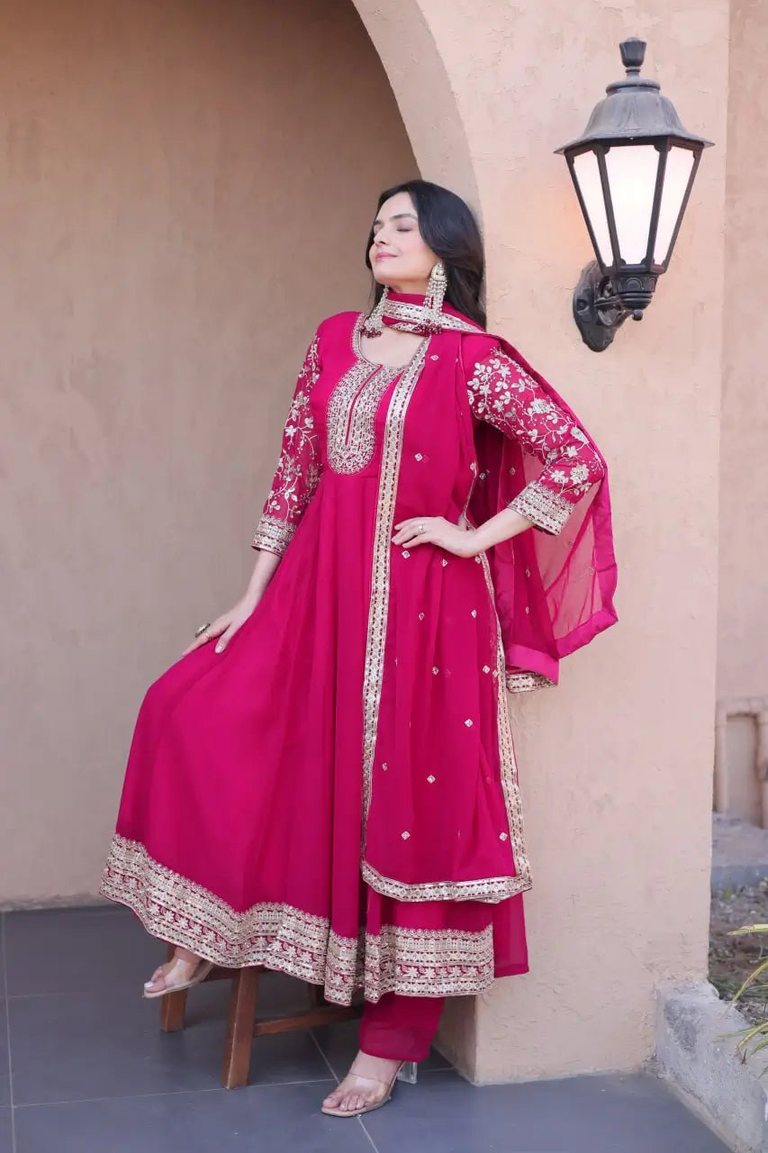 Zari Sequin Kali Anarkali