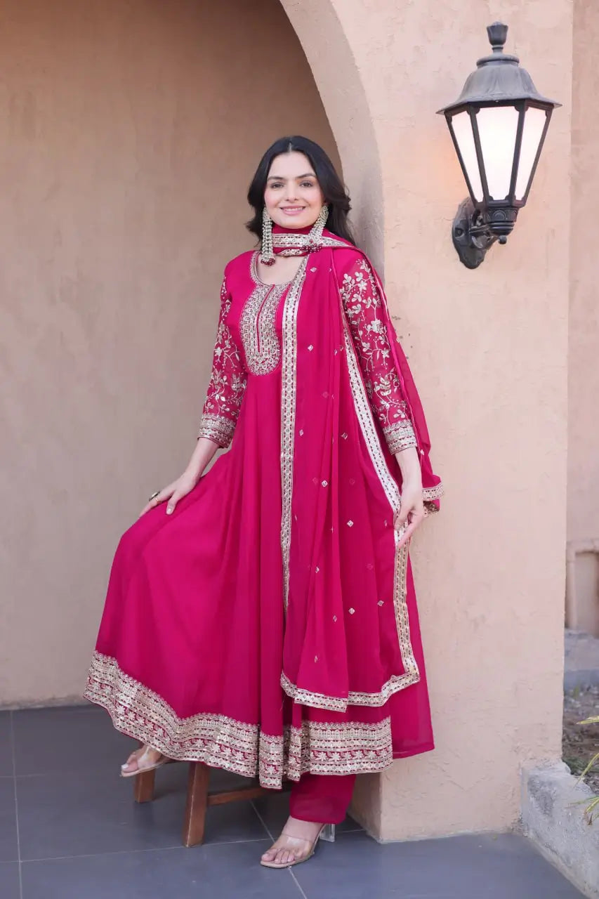 Zari Sequin Kali Anarkali