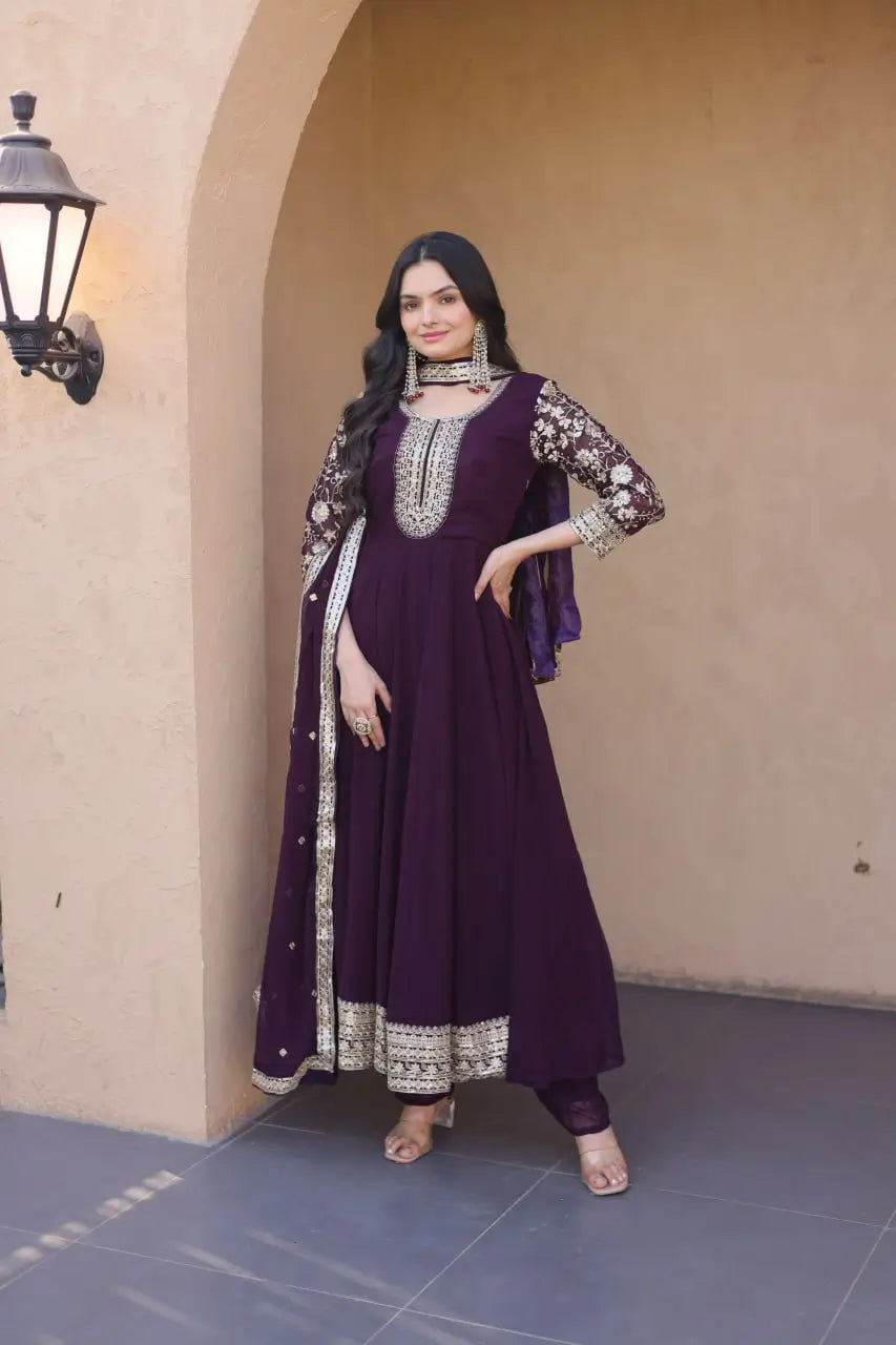 Zari Sequin Kali Anarkali