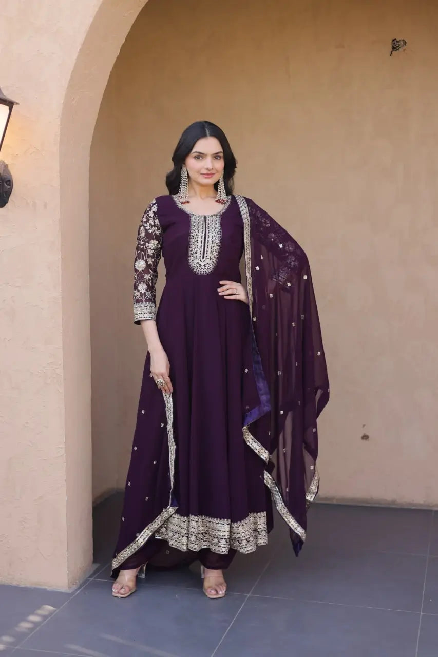Zari Sequin Kali Anarkali