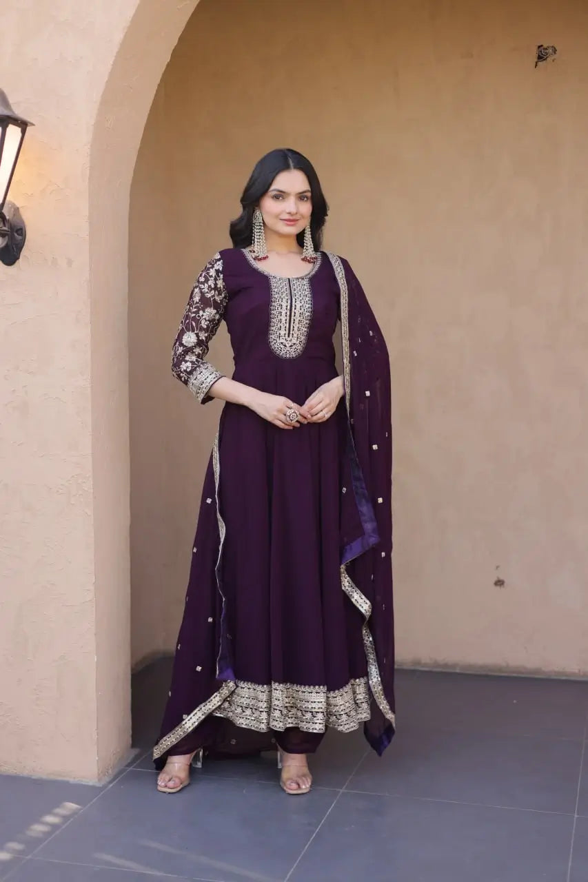 Zari Sequin Kali Anarkali