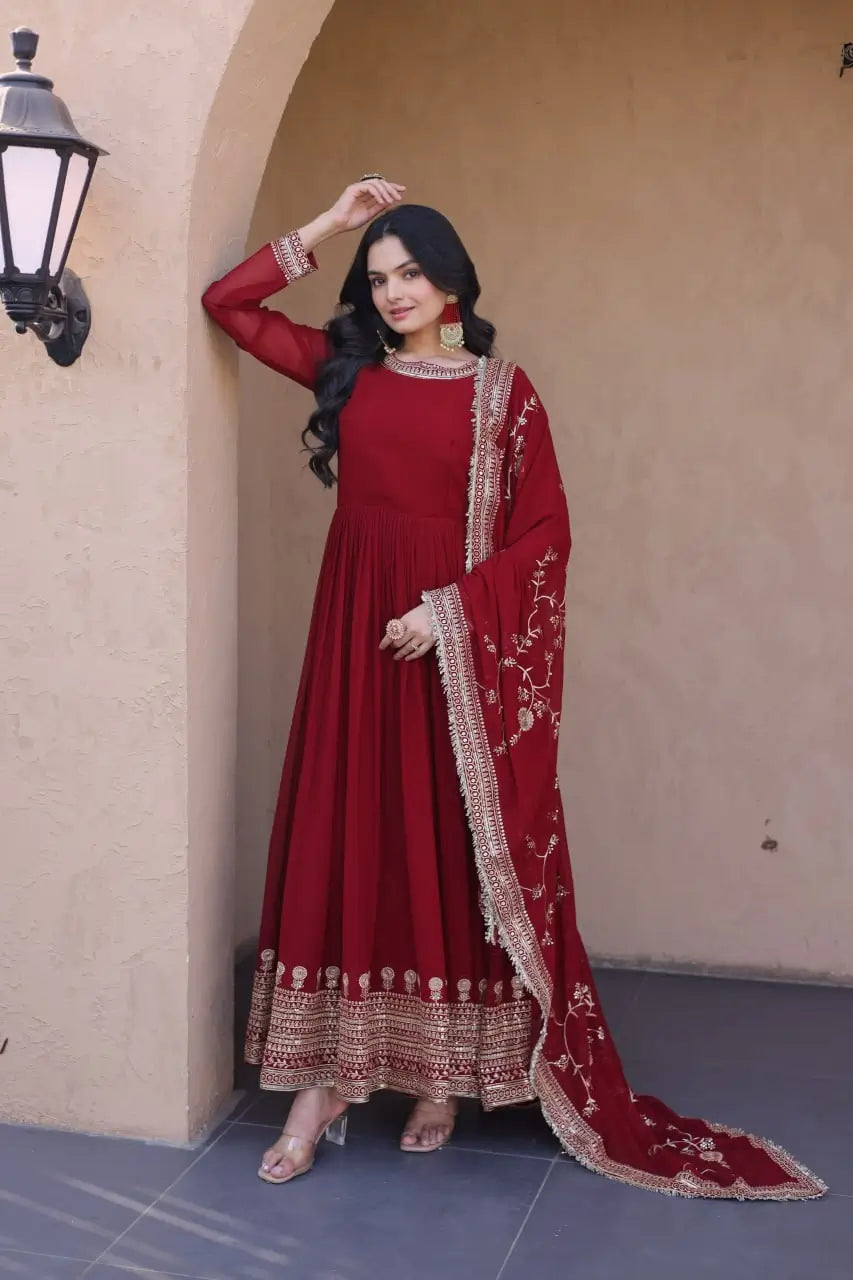 Zari Sequin Kali Anarkali